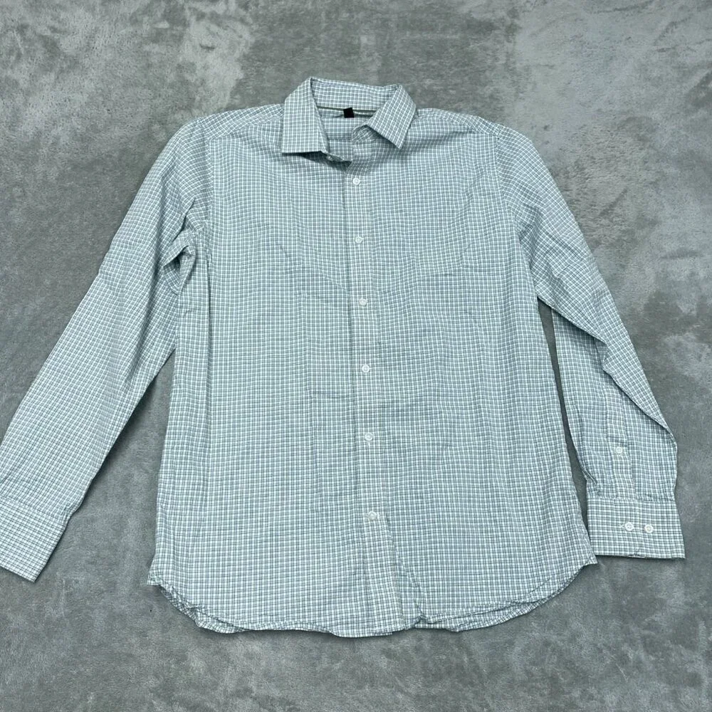 Banana Republic Slim Fit Plaid Button-Down Shirt Size L Cotton Blend a1024
